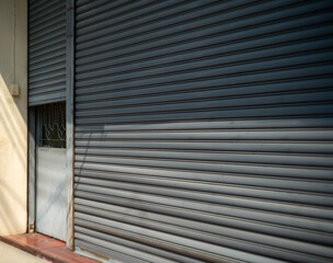 Obraz premium Corrugated metal sheet,Slide door ,Roller shutter texture