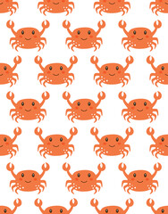 Fototapeta premium seamless pattern with cute crabs, vector illustration
