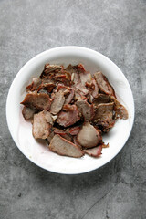 a bowl of smoke beef
