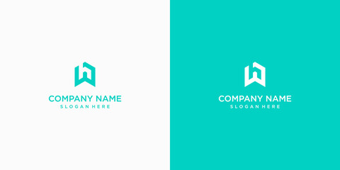 hw letter vector logo abstract template