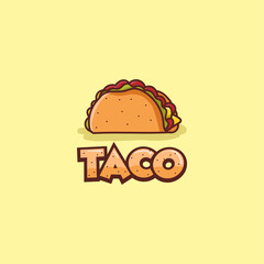 Tacos logo cartoon design vector illustration