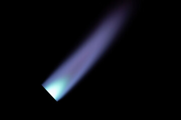 Gas flame on a black background. Fire.