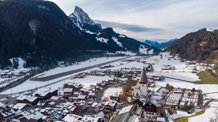 A village with its own airport, Saanen, Switzerland. 