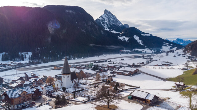 A village with its own airport, Saanen, Switzerland. 