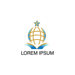 education circle logo illustration globe and book vector color design