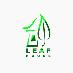 House of Leaves Logo Design Vector