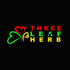 Three Leaf Herbs Logo Design Vector