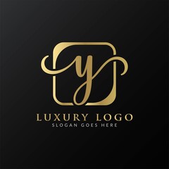 Initial Y letter Logo Design vector Template. Abstract Luxury Letter Y Logo Design
