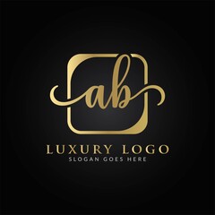Initial AB letter Logo Design vector Template. Creative Luxury Letter AB Logo Design