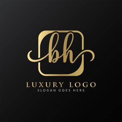 Initial BH Letter Logo Creative Modern Typography Vector Template. Creative Luxury Letter BH Logo Vector.