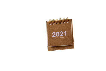 Notepad for writing for 2021. Isolated on a white background. Close-up