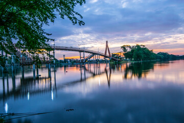 sunset over the bridge