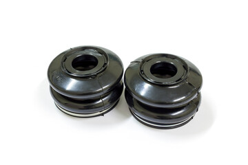 Front lower arm dust boot on white background, Isolated, Car maintenance service.