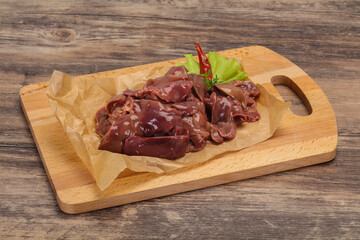 Raw chicken liver ready for cooking