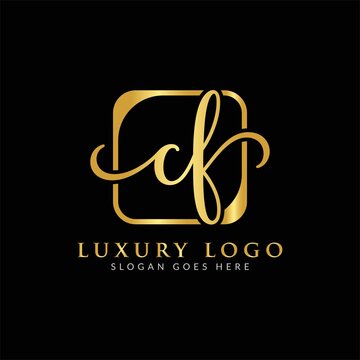 Initial CF Letter Logo Creative Modern Typography Vector Template. Creative Luxury Letter CF Logo Vector.
