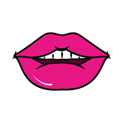 female mouth icon, colorful design