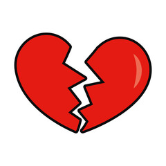 broken heart icon, colorful design