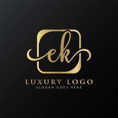 Initial EK Letter Logo Creative Modern Typography Vector Template. Creative Abstract Letter EK Logo Design