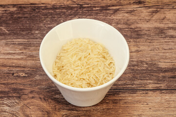 Raw basmati rice in the bowl