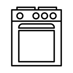 kitchen stove icon, line style