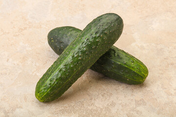 Ripe organic natural green cucumber