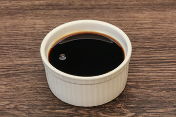 Asian soya sauce in the bowl