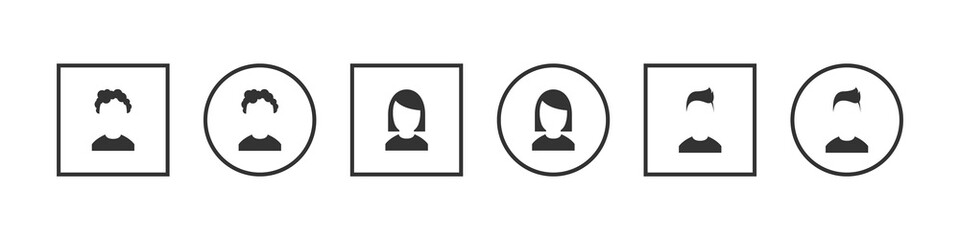Users and Avatars Vector Icons. Avatar profile icon set including male and female. Vector illustration