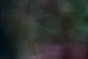 Dark Pink, Green vector triangle mosaic background.