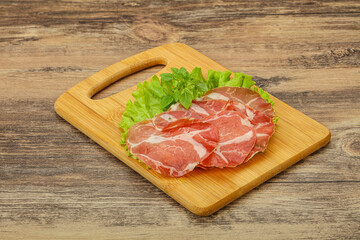 Smoked pork neck slices snack