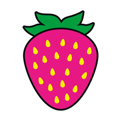 strawberry fruit icon, colorful design
