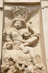 Sculpture au temple Kanshipuram, Inde du Sud