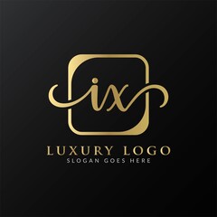 Initial IX letter Logo Design vector Template. Abstract Luxury Letter IX logo Design