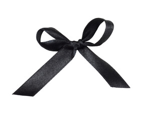 Black satin ribbon bow