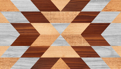 Wood texture. Seamless wooden wall with geometric pattern. Wooden boards. 