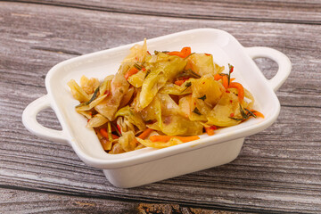 Spicy pickled cabbage with carrot