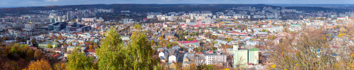 Fototapeta na wymiar Lviv. Panoramic aerial view of the city during the day.