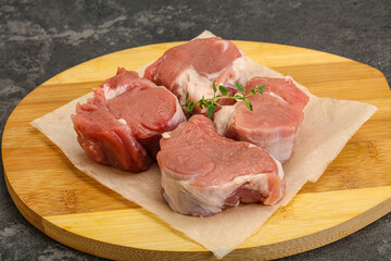 Raw pork tenderloin for cooking