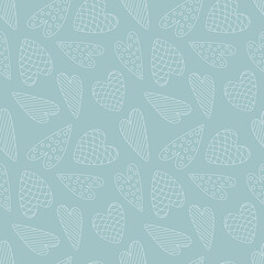 Vector monochrome romantic seamless pattern with hearts. Can be used for wallpaper, pattern fills, web page background,surface textures. Lovely repeatable red and white vector background