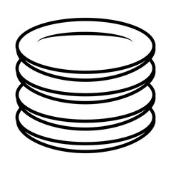 stack of dishes icon, line style