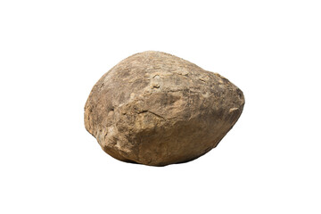 big granite rock stone, isolated on white background