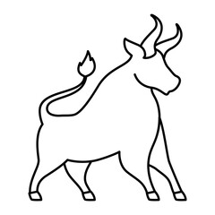bull with a white background