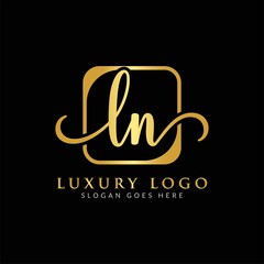 Initial LN letter Logo Design vector Template. Luxury Letter LN logo Design