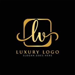 Initial LV letter Logo Design vector Template. Luxury Letter LV logo Design