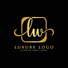 Initial LW letter Logo Design vector Template. Luxury Letter LW logo Design