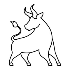 bull in a white background