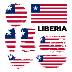 Naklejka premium Artistic grungy brush flag of Liberia country. Happy independence day 