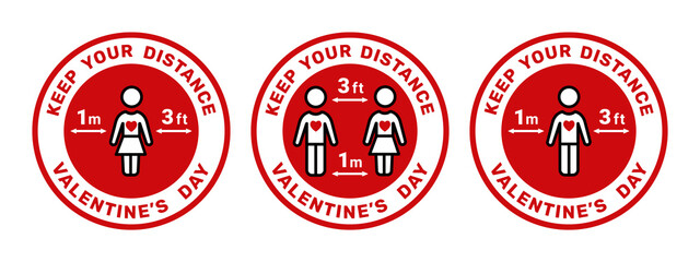 Valentine's Day.covid 19. Keep your distance.