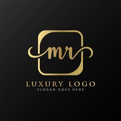 Initial MR letter Logo Design vector Template. Luxury Letter MR logo Design