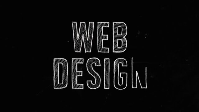 Web Design Concept Written On Blackboard