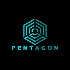 The Pentagon Pattern Logo Design Vector